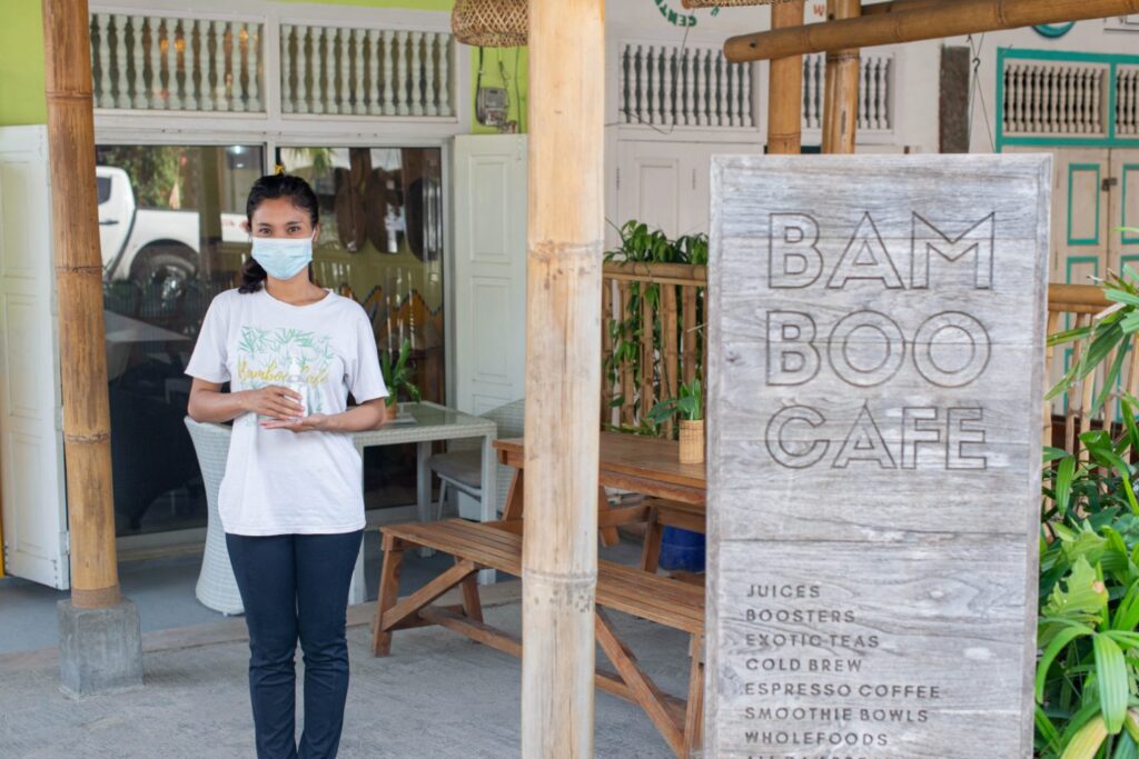 Seraya Transit Café in bamboo